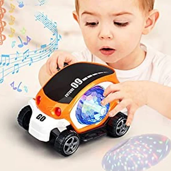 Rotating Stunt Car Toy – 360° Bump & Go Fun | Spark Tots - Image 2