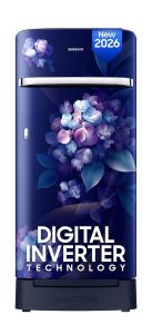 Samsung 215 L, 5 Star, Digital Inverter, Direct-Cool Single Door Refrigerator (RR23H2H35HS/HL, Hydrangea Blue, Base Stand Drawer, Single Touch Defrost, 2026 Model)