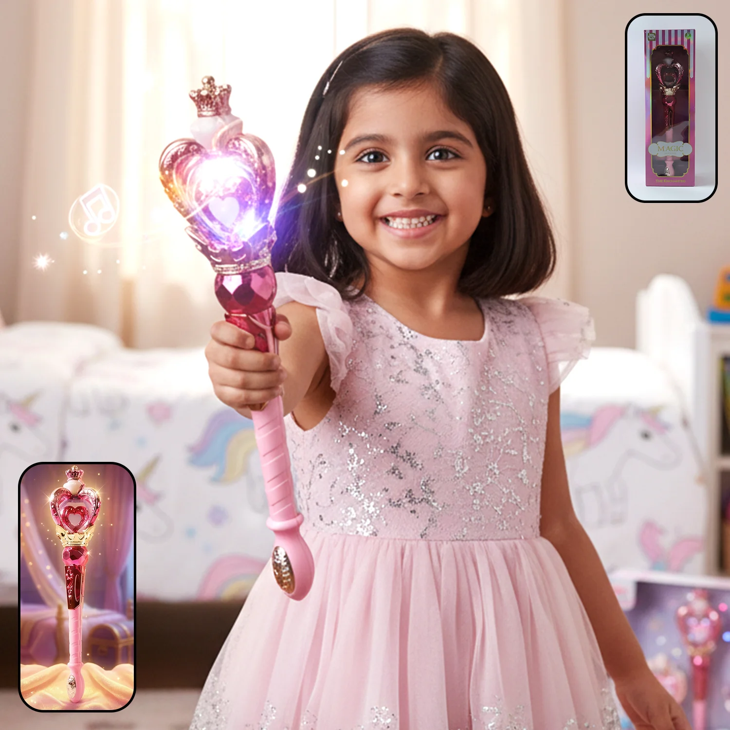 Princess Magic Light Wand Toy – Enchanting Kids' Role Play Accessory